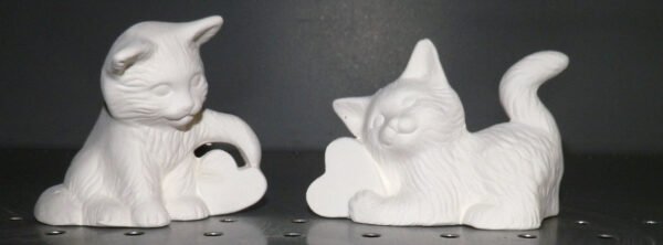 Set of 2 Kittens Kitty Cats with Hearts