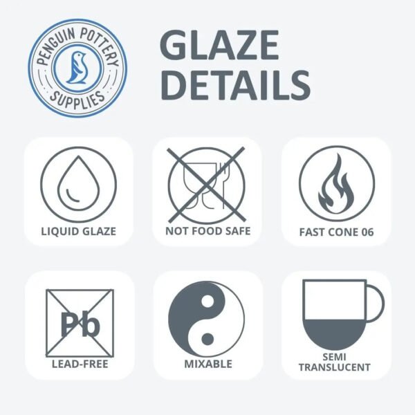 Glow in The Dark Pottery Glaze - Variety Set 1 - Glow in The Dark Glaze for Ceramics - Aqua, Green, Orange, Purple