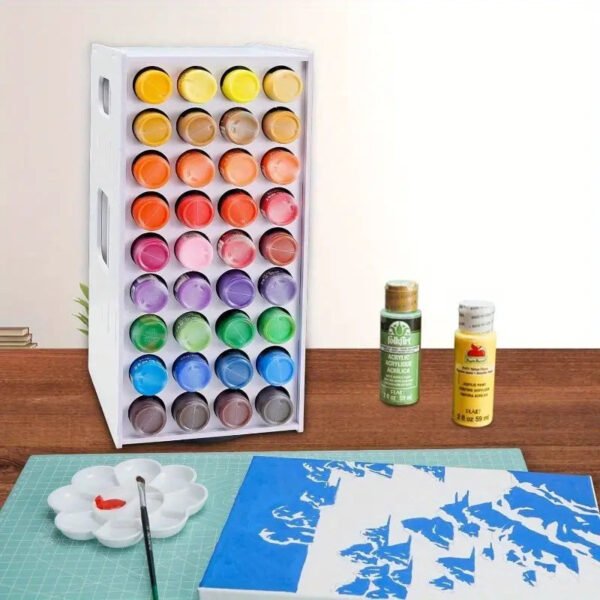1713847378331-5e029bfbf2c34b559d5d89042621c331-goods.jpg "Clutter-Free"- Vertical Craft Paint Storage Rack for Ceramics