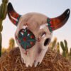 Rustic Cow Skull Plaque