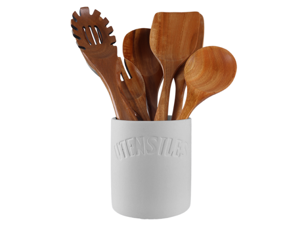 French Country Crock Utensil Holder