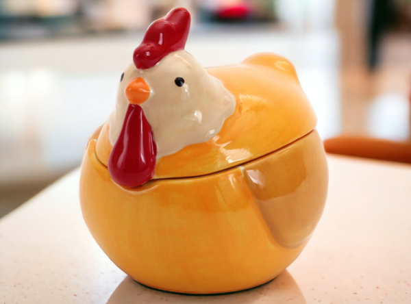 548_Painted-PhotoRoom.png Cute Rooster / Hen Jar or Candy Dish