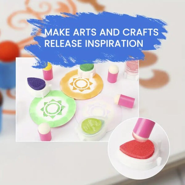 5944abeb89e7e6ebebdfdea81aba771f.jpg "18pcs Craft Finger Sponge Daubers Set for Card Making, Painting, Stamping, and Ink - Drawing Project Finger Painting Tool"