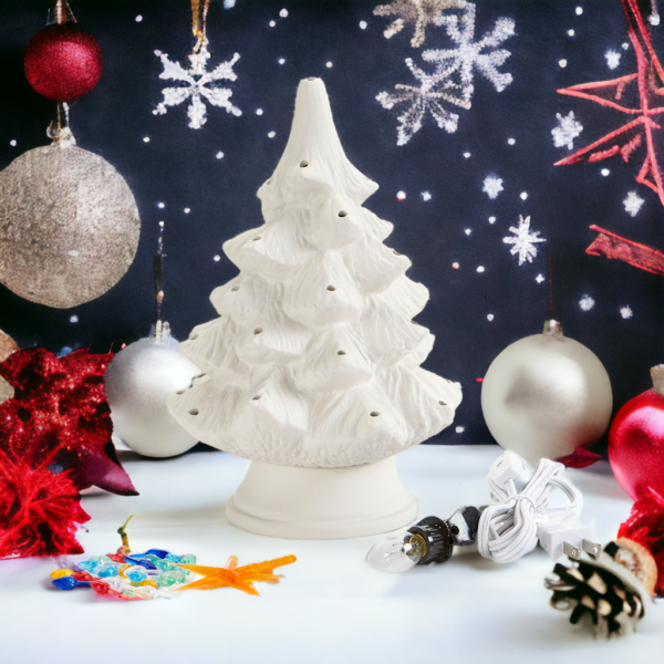 13" Christmas Tree with Plain Base with Light kit