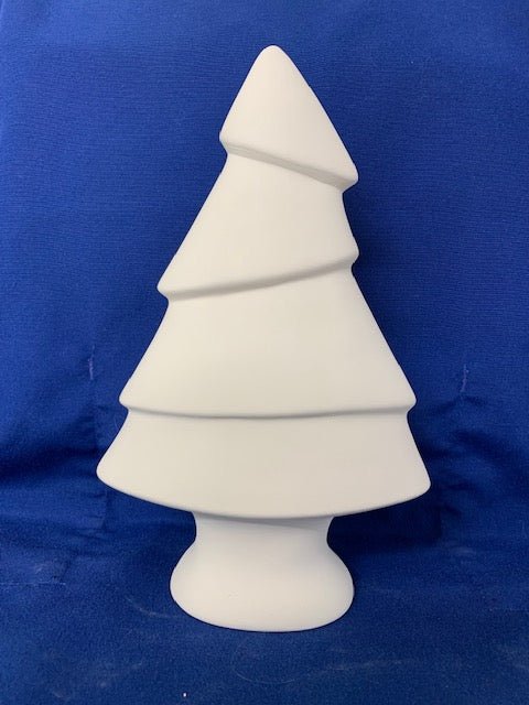 IMG_7488.jpg "Ceramic Bisque - Made in USA - Funky Christmas Tree - 11" high x 7" wide x 3" deep"