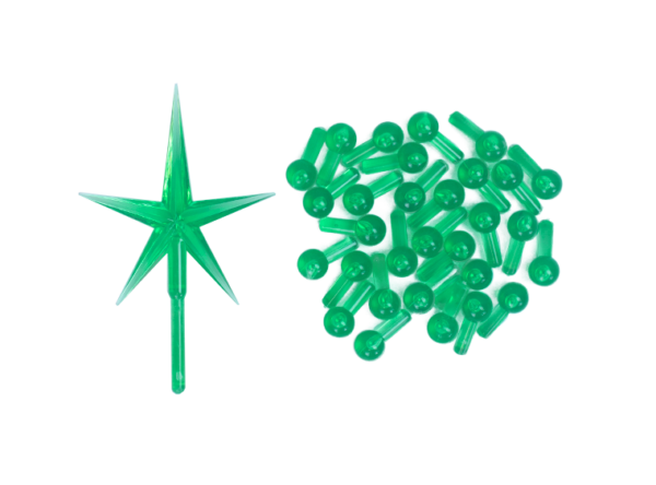 Medium Green Bulb Lights w/  Large Star