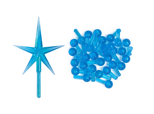 Medium Aqua Bulb Lights w/  Large Star