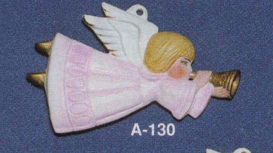 Alberta Angel Ornament Collectible A-130 - Angel Girl with Horn 3 5/8"" High