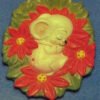 Alberta Mice Mouse Ornament Collectible A-166 - Mouse on Poinsettias 3 5/8"" High