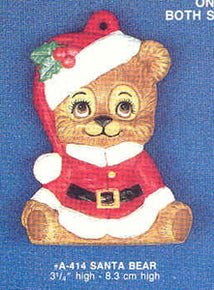 Alberta Santa Bear Ornament Collectible A-414 - Santa Bear 3 5/8"" High