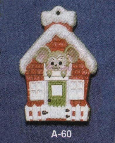 Alberta Mice Mouse Ornament Collectible A-60 - Mouse in House 3 5/8"" High