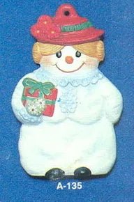 alberta-ornaments-0135-snow-lady.jpg Alberta Snow Lady Ornament Collectible A-135 - Winter Wonderland 3 5/8"" High