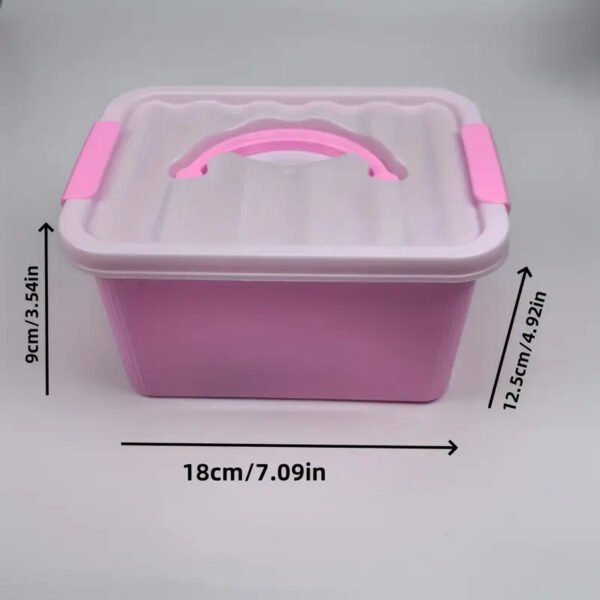 c61e749b-68ae-42d9-b665-d7cf547a8138.jpg Portable Pink OR Purple Plastic Storage Box with Lid - Craft Box