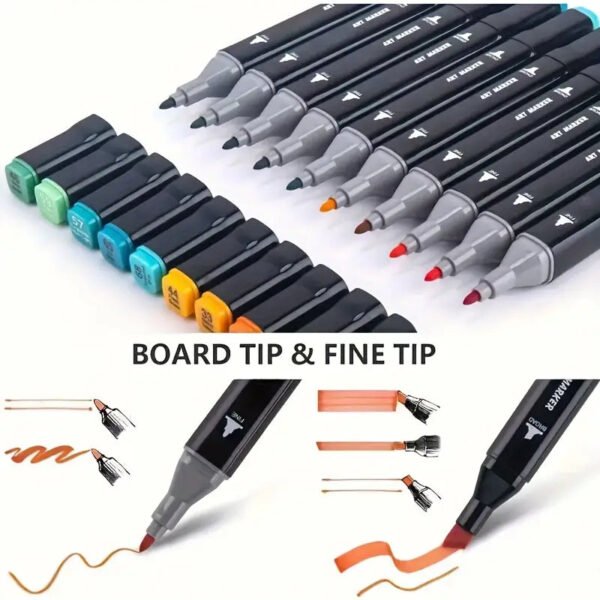 ca0c972d-cddd-408d-b2aa-2668c14505cc.jpg 120 Colors Alcohol Markers, Double Tip Blender Markers