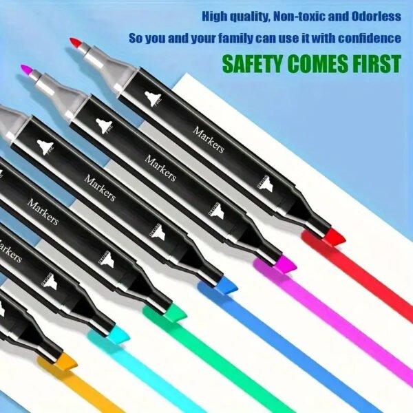 ef365eee-0f8c-42ef-b9c3-10bb83b68066.jpg 120 Colors Alcohol Markers, Double Tip Blender Markers