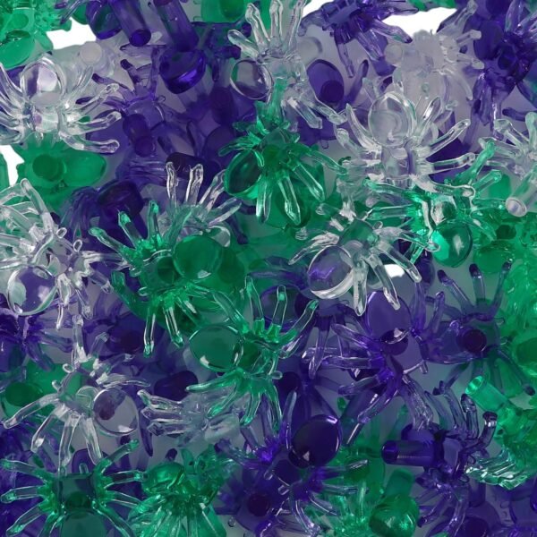 Ceramic Christmas Tree Lights Medium Spider Lights - Mixed Purple, Green & Clear